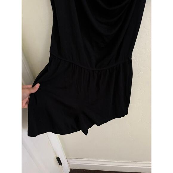 Tart Romper Women's Small Black Shoulder Cut Outs Batwing Sleeves Off Shoulder - Picture 4 of 12